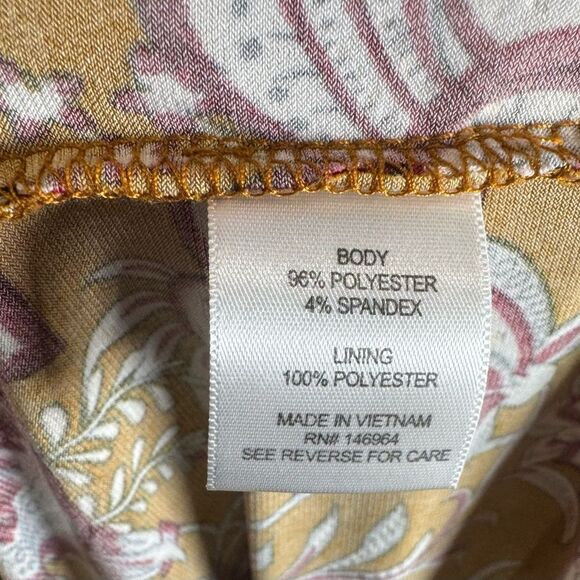 Signature by Robbie Bee burnt orange and burgundy faux wrap dress size PM - Picture 7 of 10